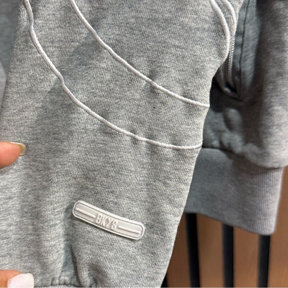 BKYS Gray and White Hooded sweatshirt Sz S Unisex - Picture 6 of 8